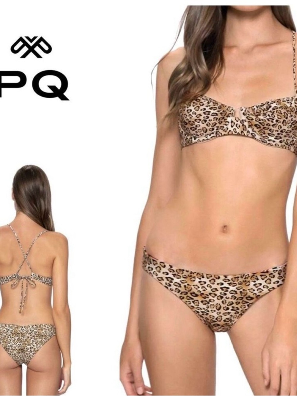 New. Pilyq/PQ Swim Leopard Underwire Bikini. Small. Retails $164